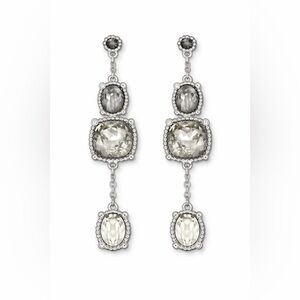 Authentic Swarovski Rosette Dark Drop Pierced Earrings, Item #5028899